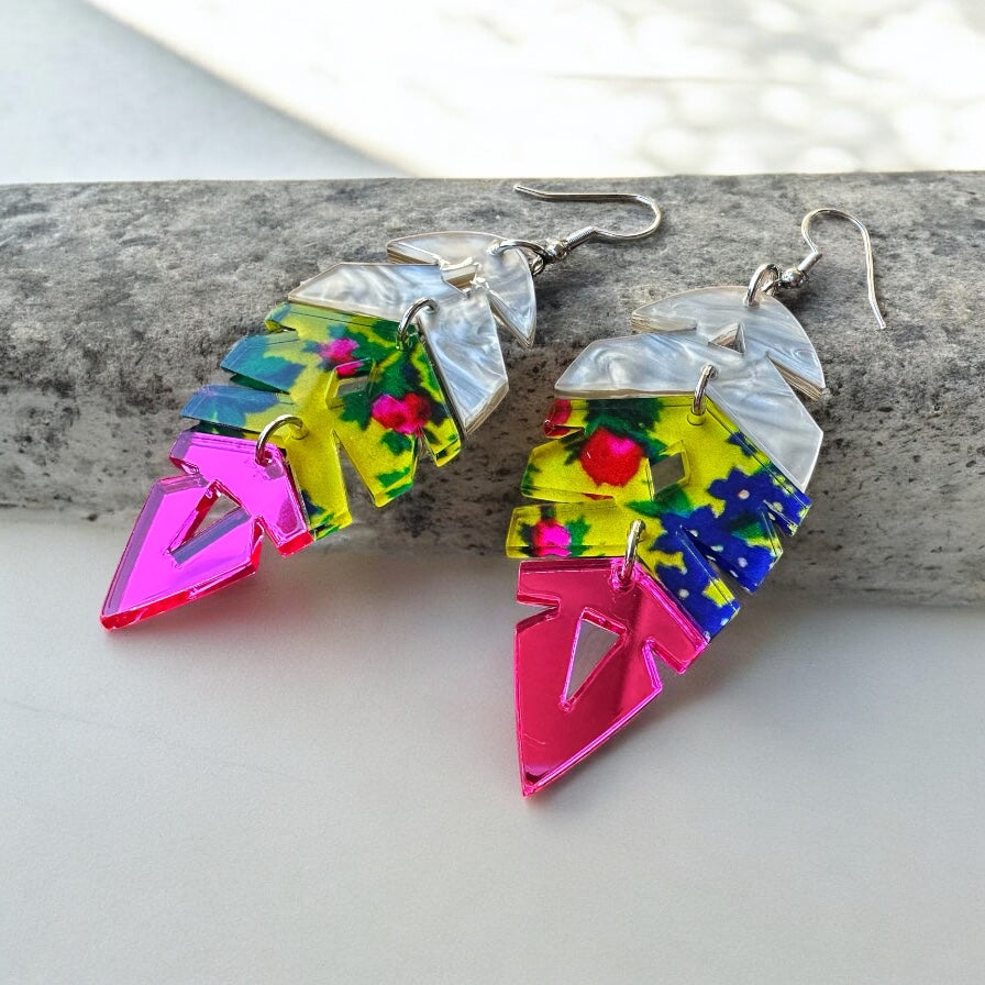 Yellow Kukom Feather Earrings