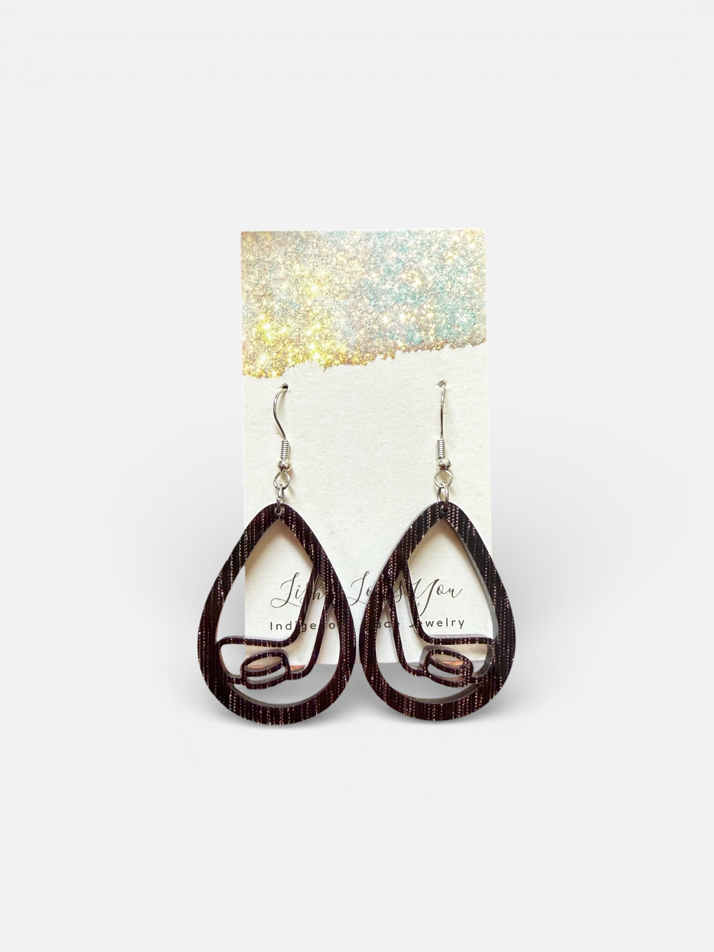 Black & Gold Hockey Earrings