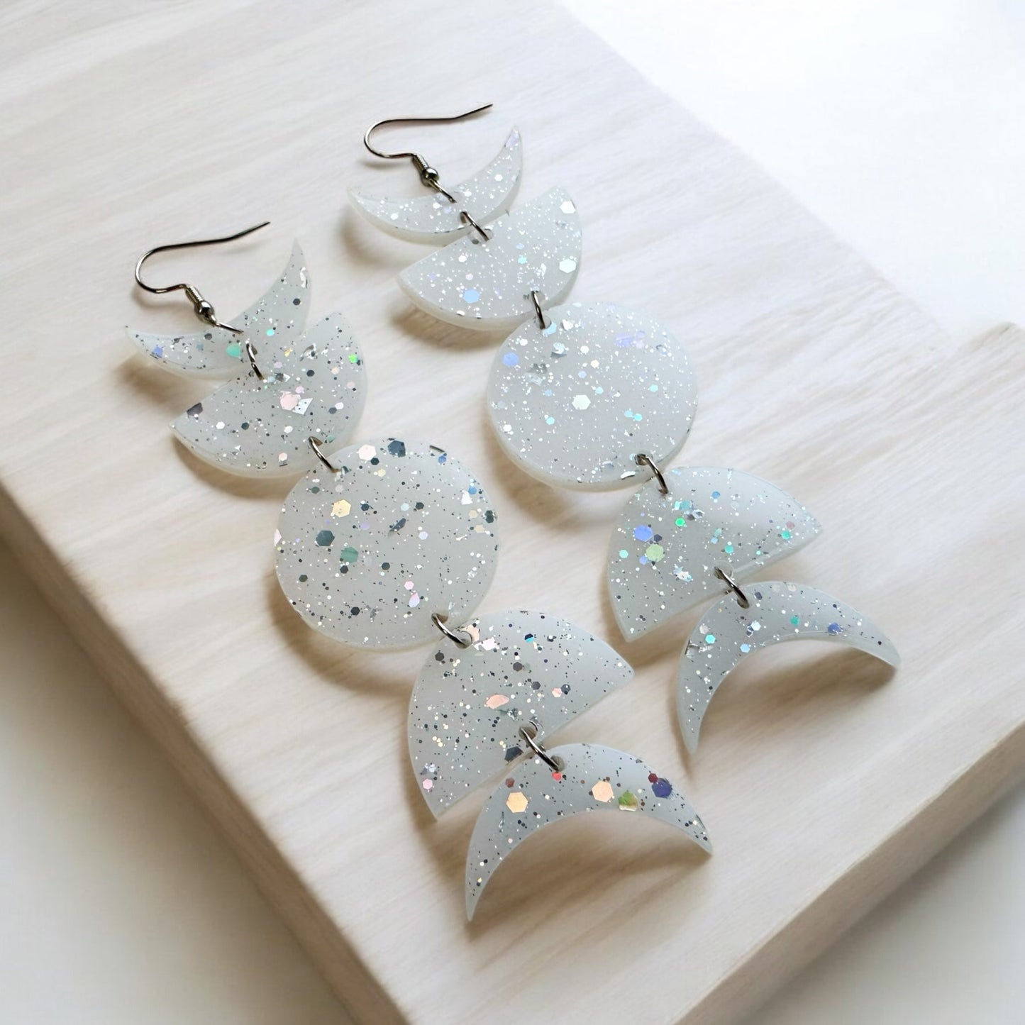 Whiteout Moon Phase Earrings