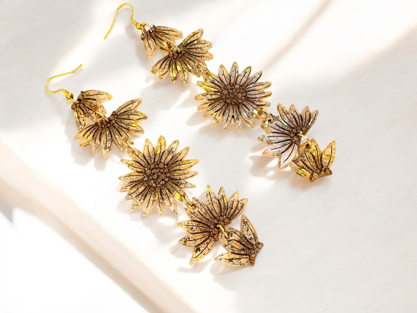 Princess peach Sunflower Moon Phase Earrings