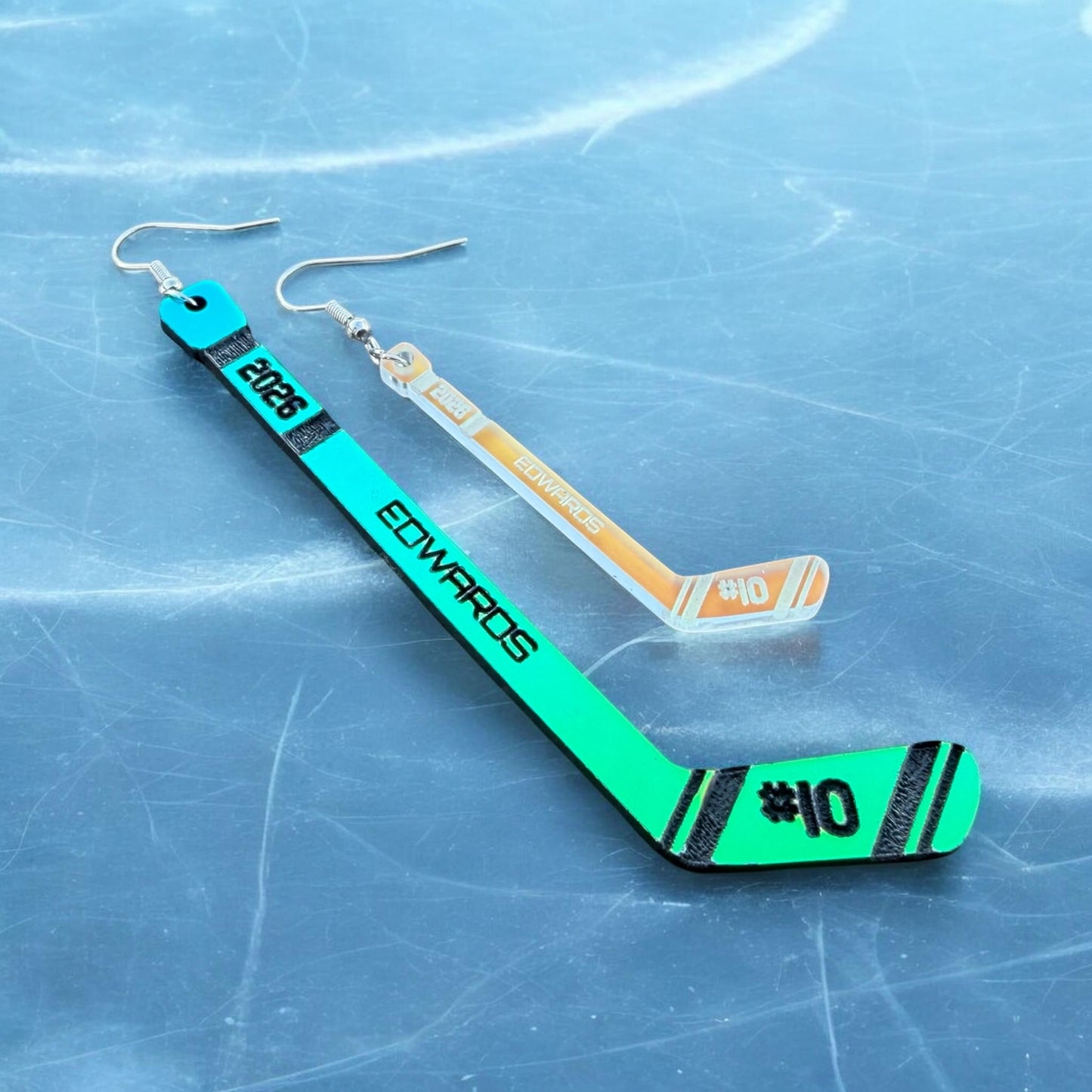 2.5 inch Customize Hockey Stick Earrings
