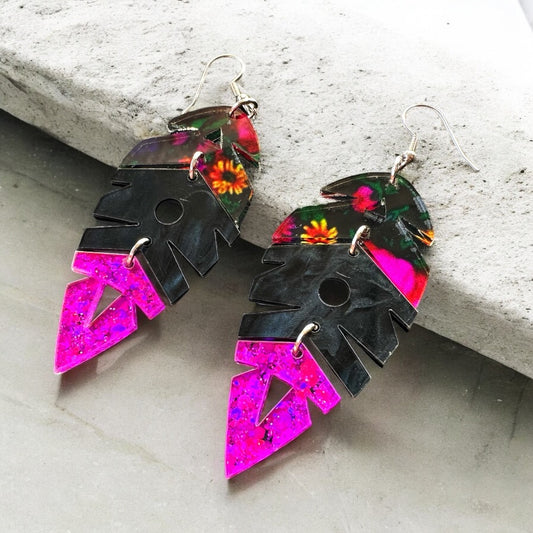 Black Kukom Feather Earrings
