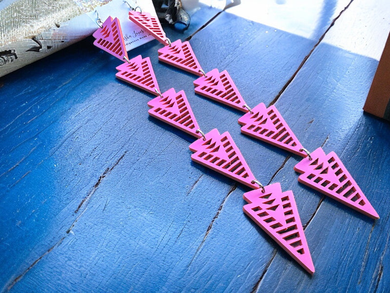 Matte Barb!e Pink XXL Arrow Earrings