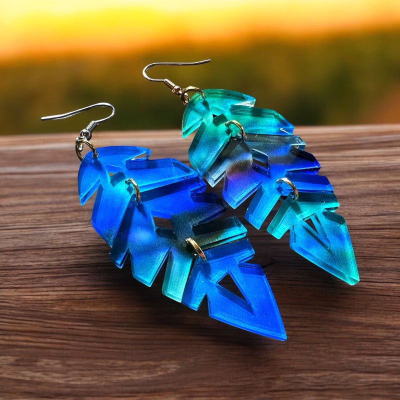 Northern Lights Feather Earrings