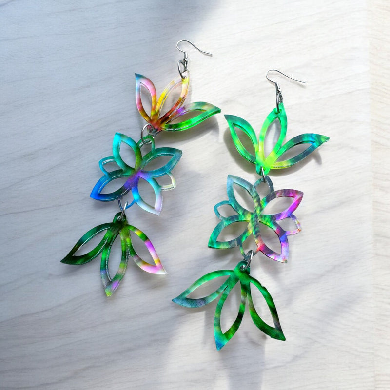 Abalone Heather Acrylic Earrings