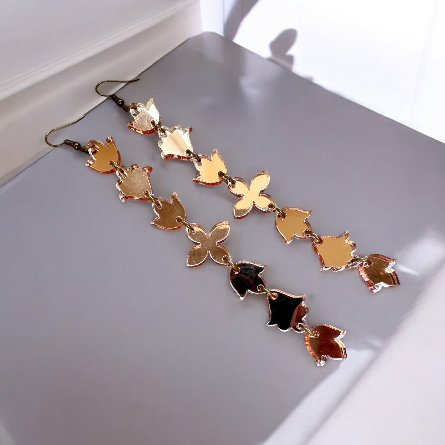 Rose Gold Mini Floral Earrings