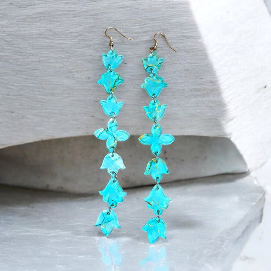 Turquoise Guilded Mini Floral earrings