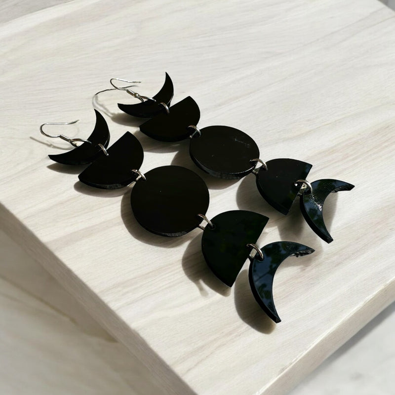 Black Moonphase Earrings