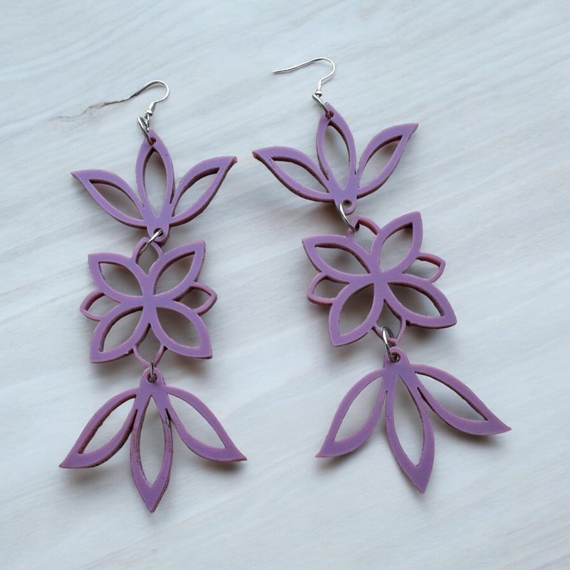 Matte purple Heather Acrylic Earrings