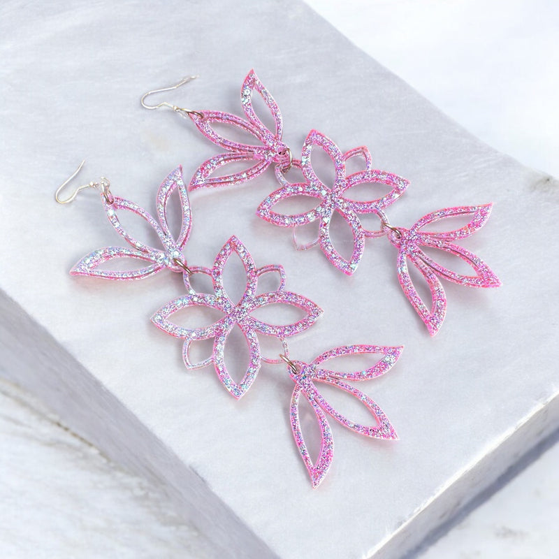 Pink princess Acrylic Earrings