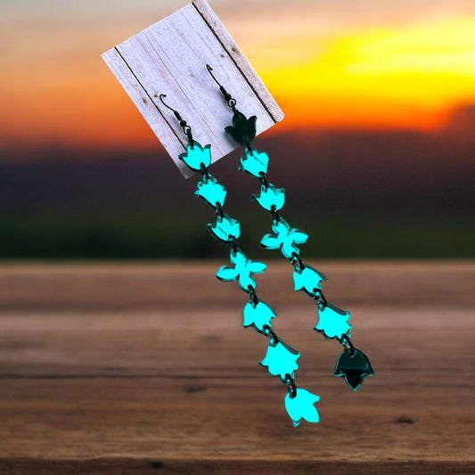 Aqua mirror Mini Floral earrings