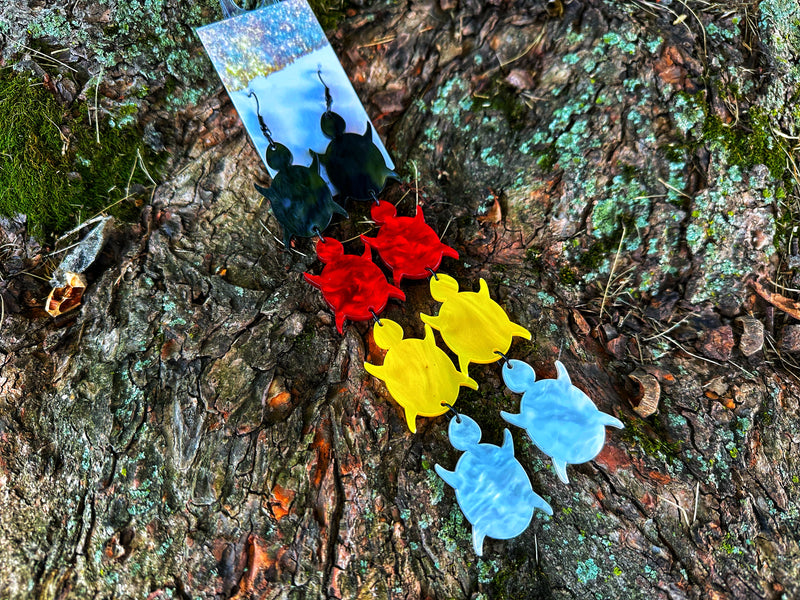 Medicine Wheel Turtle Drop Earrings