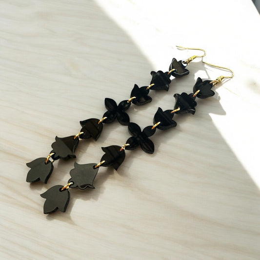 Black Mini Floral earrings