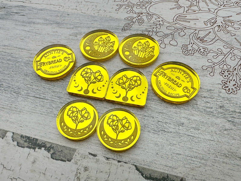 Yellow Mirror Acrylic Cabochon Set