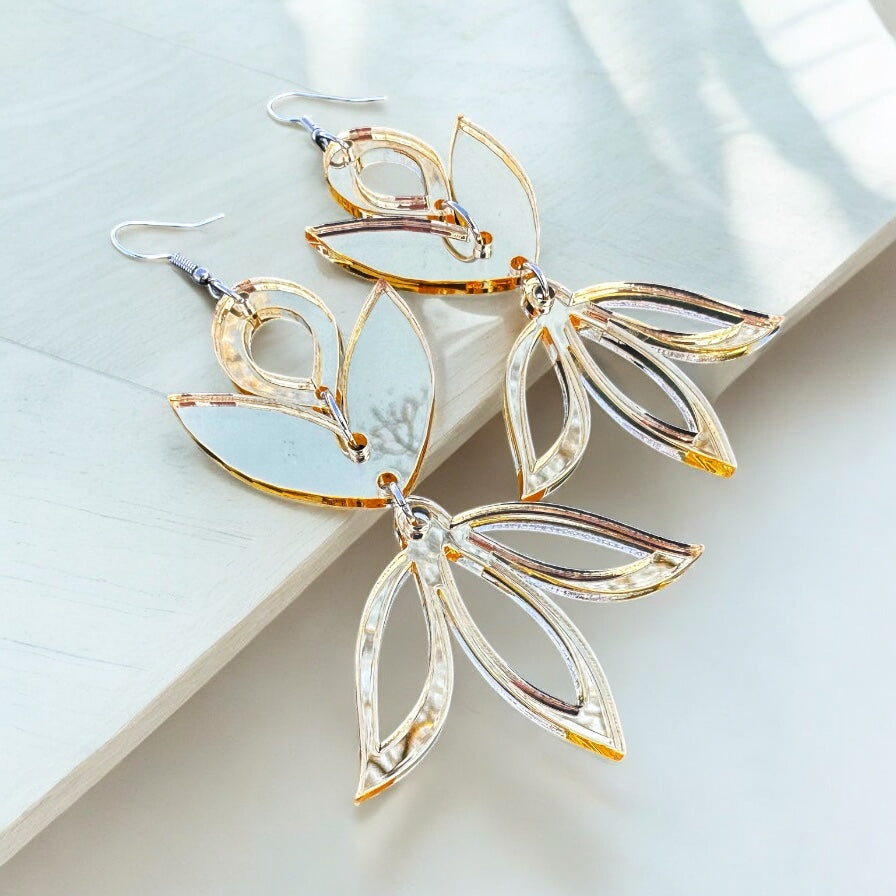 Gold Mirror Acrylic Earrings