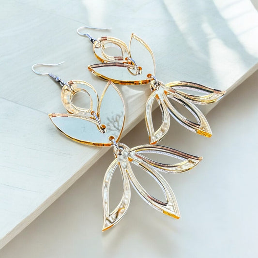 Gold Mirror Acrylic Earrings