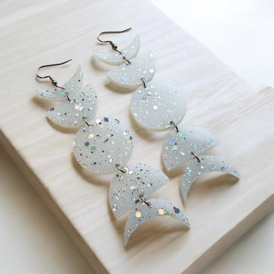 Whiteout Moon Phase Earrings