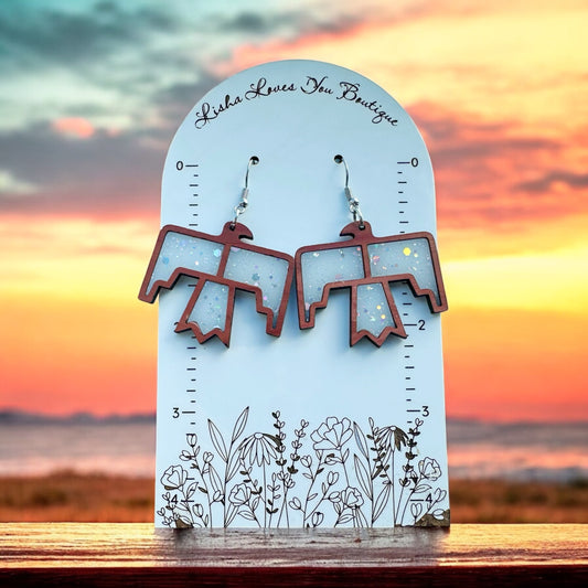 Cedar Thunderbird Wood inlay Earrings