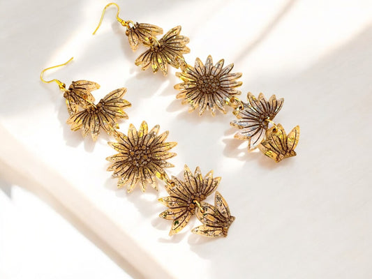 Princess peach Sunflower Moon Phase Earrings