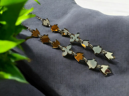 Bronze mirror Mini Floral earrings