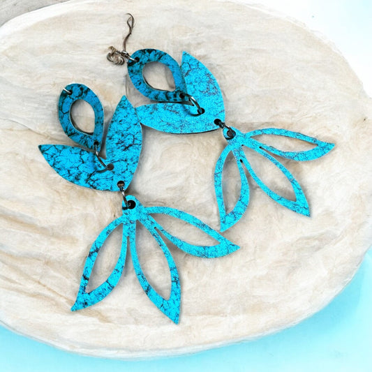 Turquoise Stone Acrylic Earrings