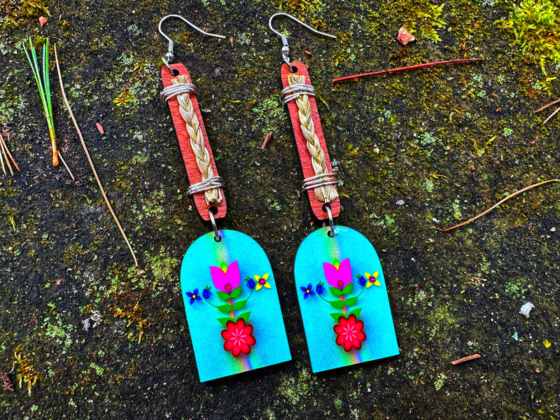 Sweetgrass & Cedar with Floral Earrings