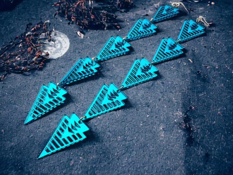 Turquoise Mirror XXl Arrow Earrings