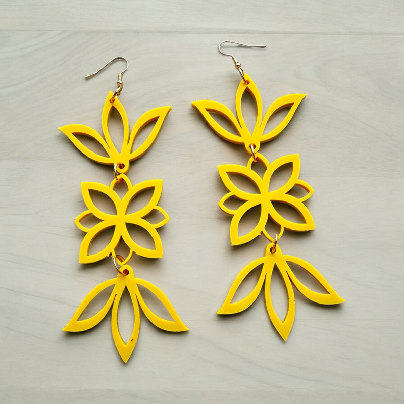 Matte Mustard Heather Acrylic Earrings