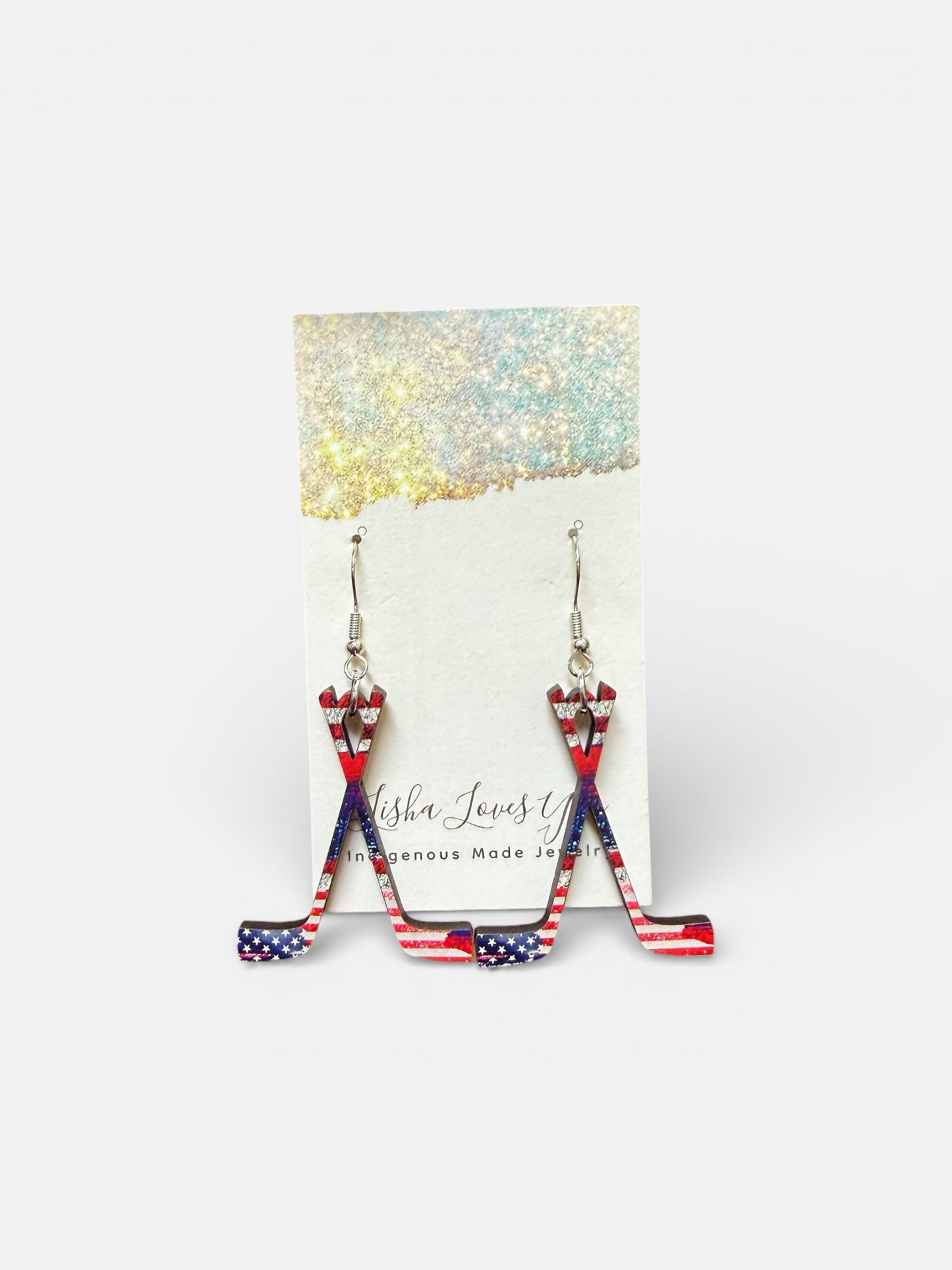 USA Hockey Stick Earrings