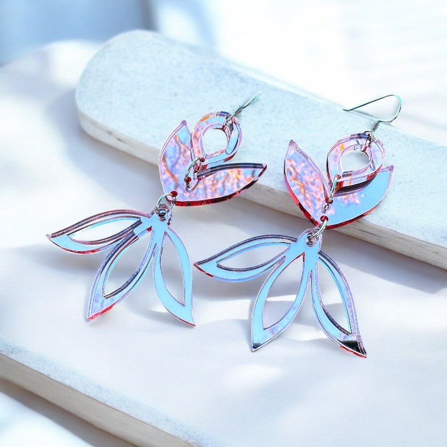 Rose Gold Mirror Acrylic Earrings