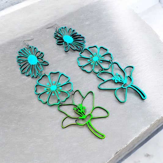 Black Iridescent Sisters Keeper Earrings