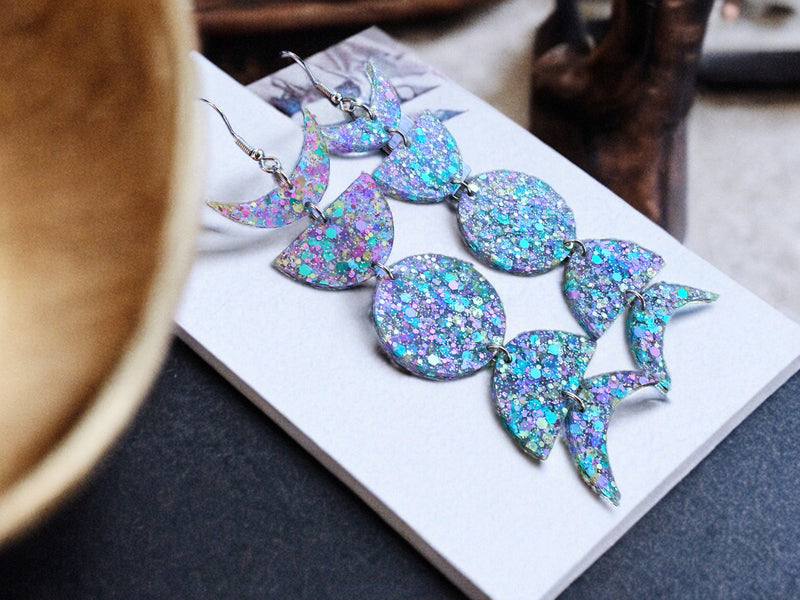 Mermaid Tail Moon Phase Earring