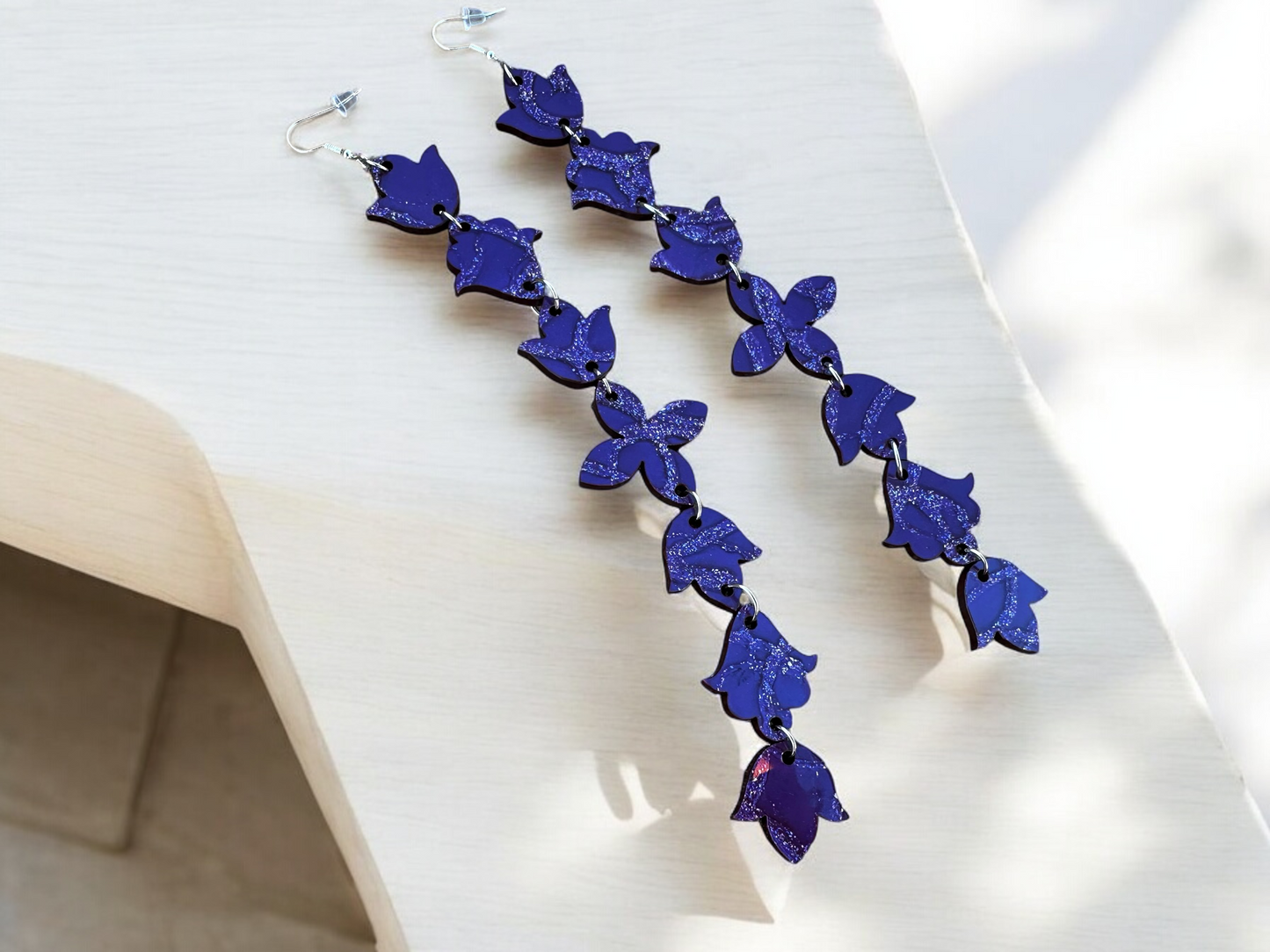 Purple pearl Mini Floral earrings