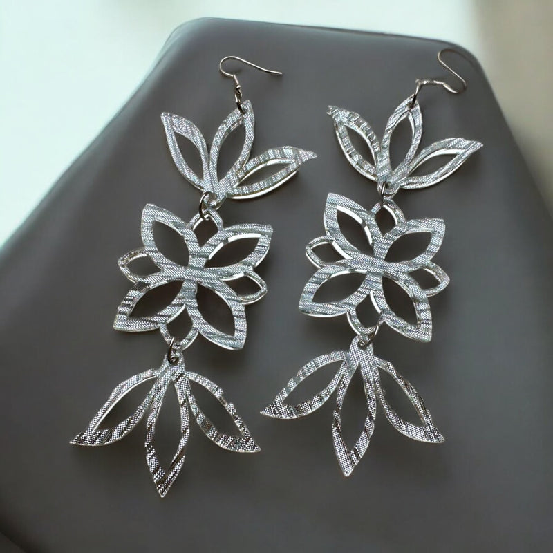 Silver Acrylic Earrings