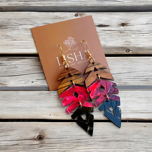Scarlet Feather Earrings