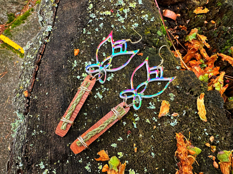 Sweetgrass & Cedar with Floral Earrings