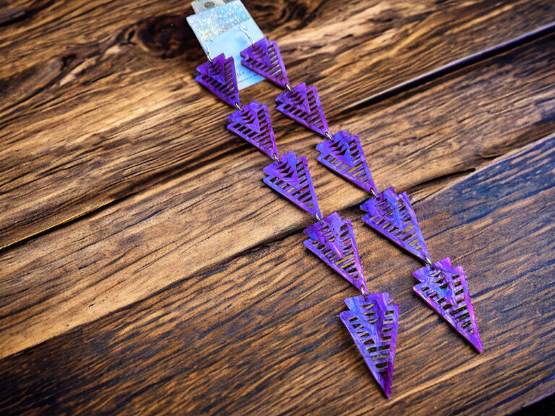 Purple Majesty XXL Arrow Earrings