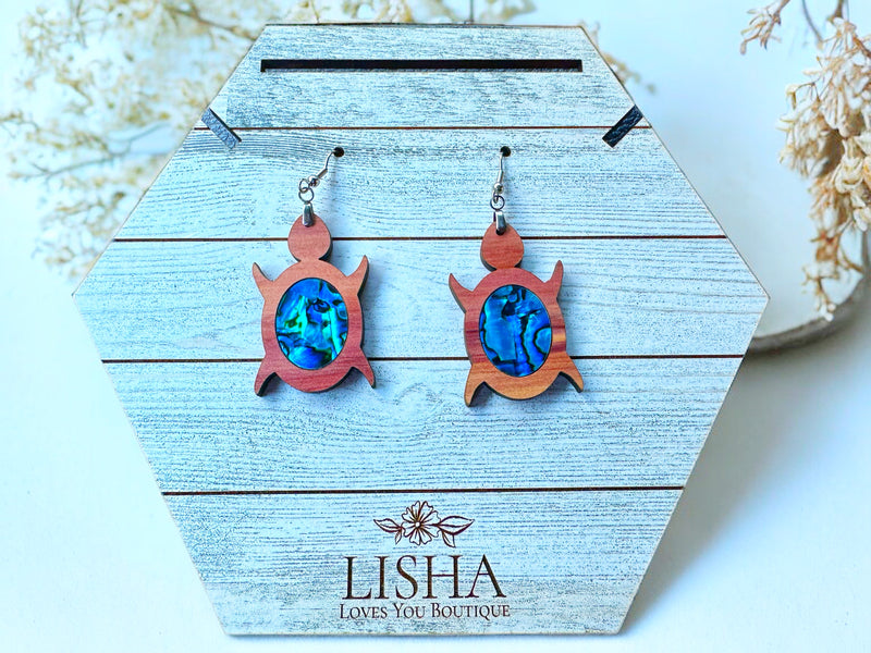 Aromatic Cedar & Abalone Inlay Earrings