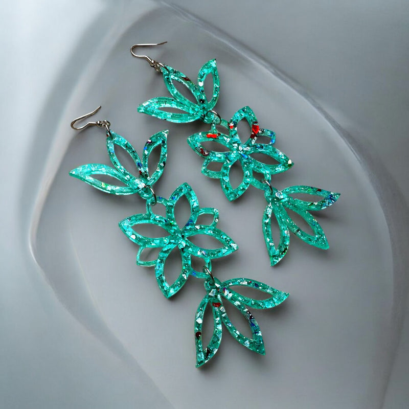 Turquoise party Acrylic Earrings