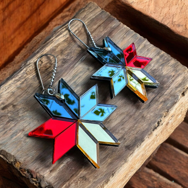 Mirror Star Blanket Earrings