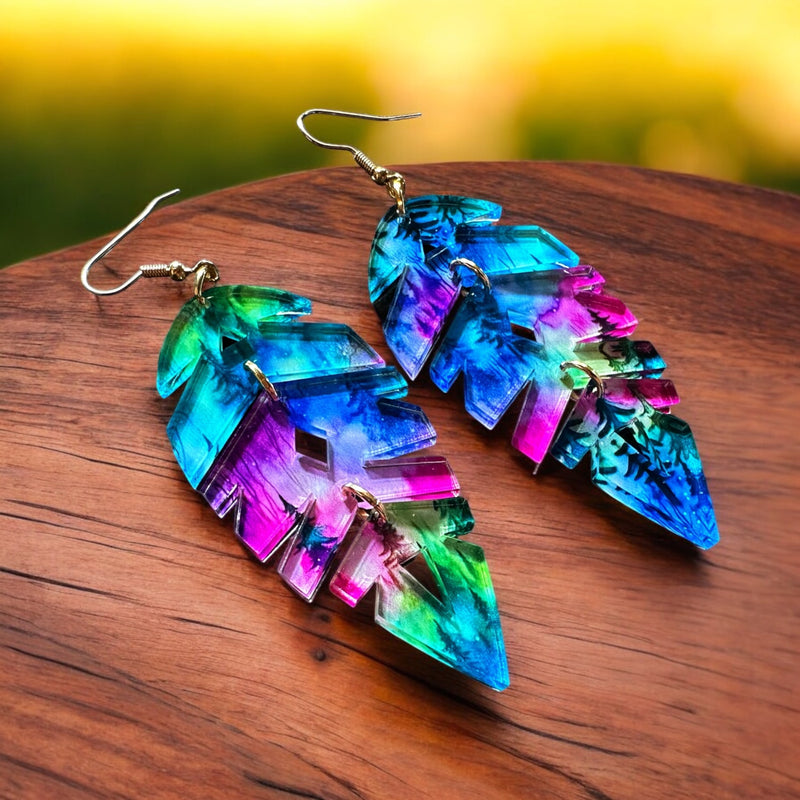 Mystical Forest Feather Earrings