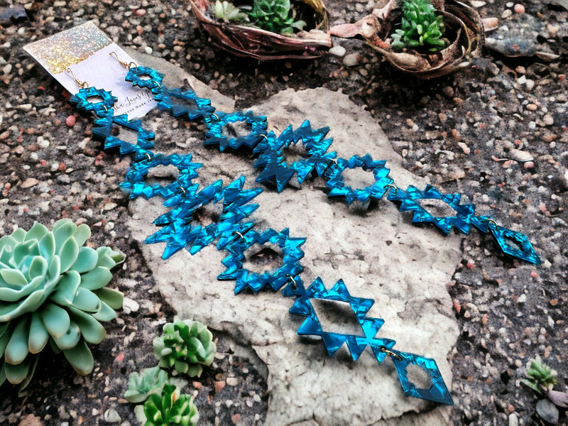 Lapis XxL Aztec Drop Earrings