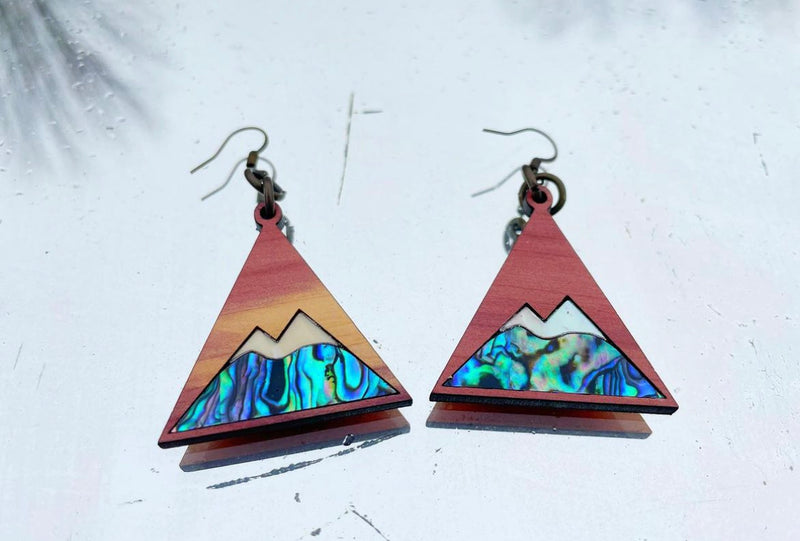 Aromatic Cedar Wood inlay Earrings