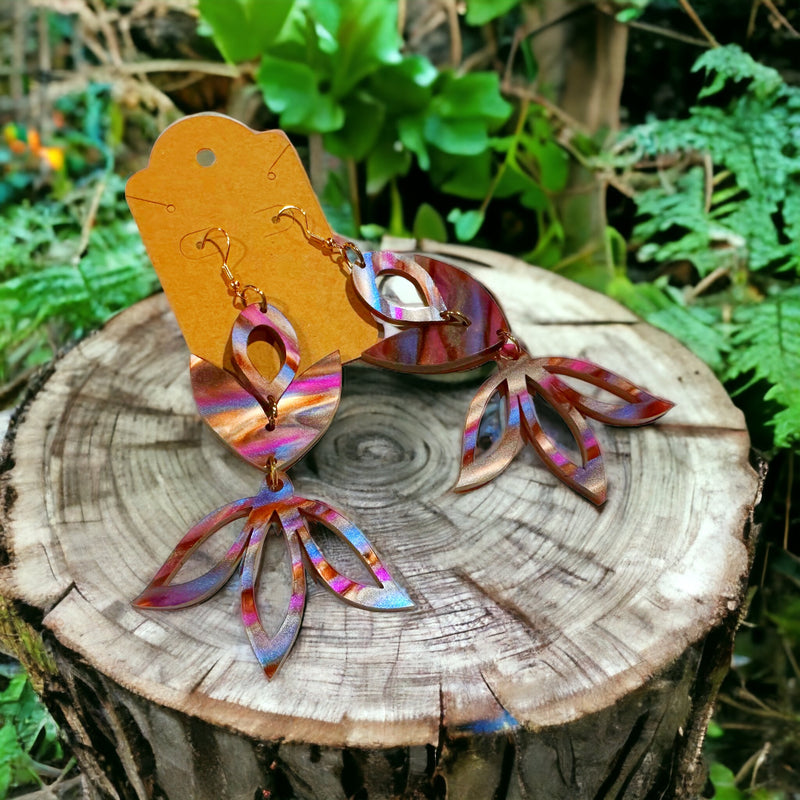 Mixed Berry Tulip Acrylic Earrings