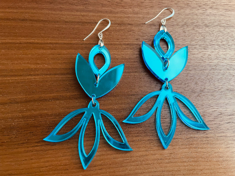 Turquoise Mirror Acrylic Earrings