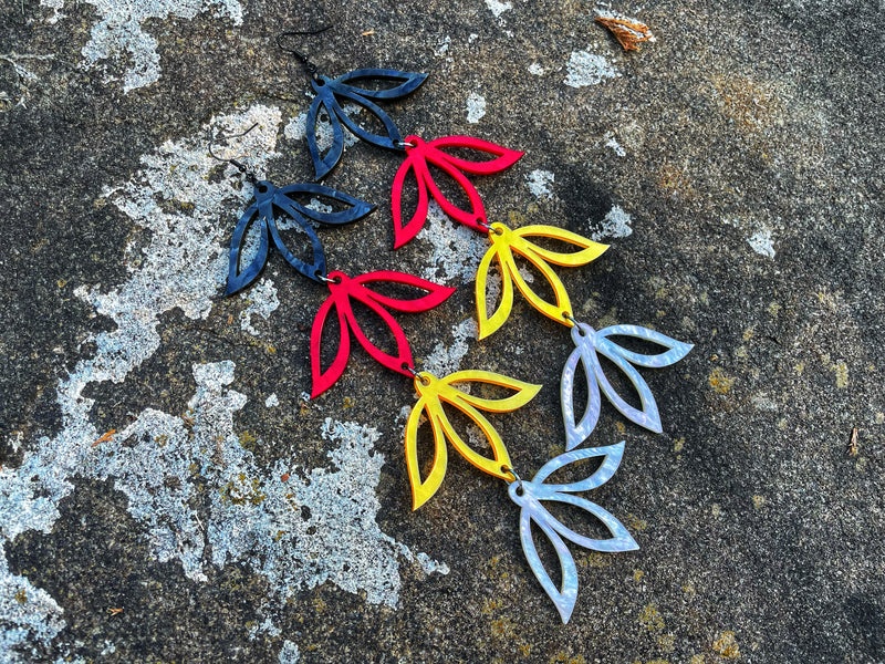 Medicine Wheel Floral Drop Earrings