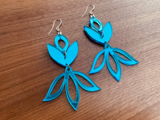 Turquoise Mirror Acrylic Earrings