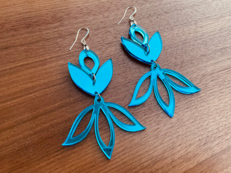 Turquoise Mirror Acrylic Earrings