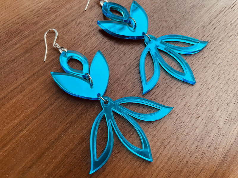 Turquoise Mirror Acrylic Earrings