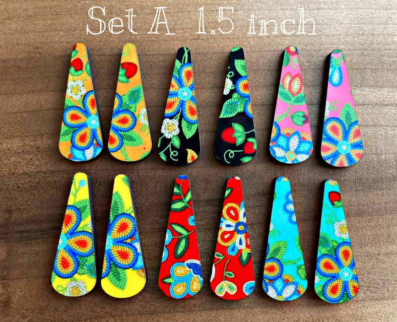 Set A Floral Wood Cabochon Set